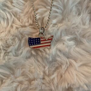 America Silver Necklace